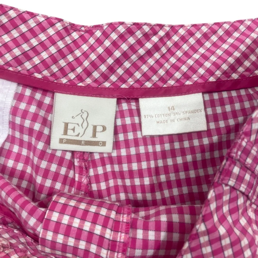 EP 14‎ Shorts Pink White Check Cotton Spandex